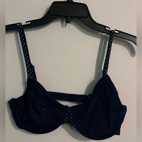 Venus Womens Sm D Cup‎ Navy Polka Dot Top bikini Adjustable Band Strap Underwire - Picture 1 of 5